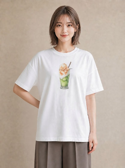 グラフィックTシャツ レディース クリームソーダ 食べ物 フード イラスト ヴィンテージ風 クリスマス 旅行 白T YMAZO
