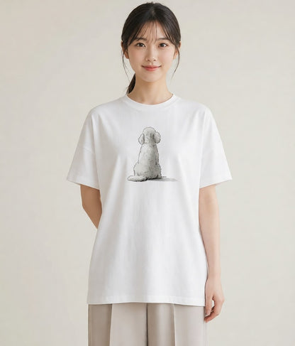 デザインTシャツ レディース ビションフリーゼ 犬 いぬ イラスト レトロ 母の日 ビーチ 白T YMAZO