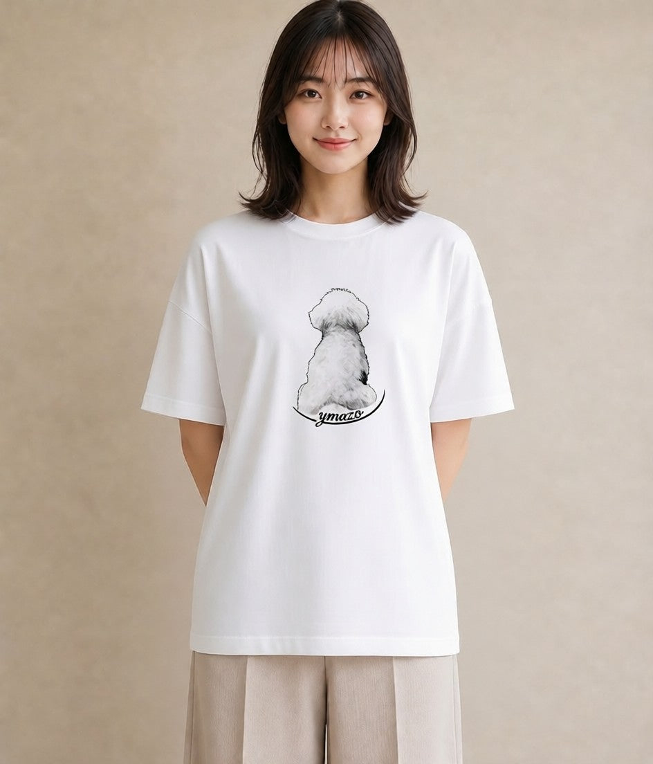 半袖Tシャツ レディース 保護犬 犬 いぬ イラスト お洒落 ギフト 母の日 白T YMAZO