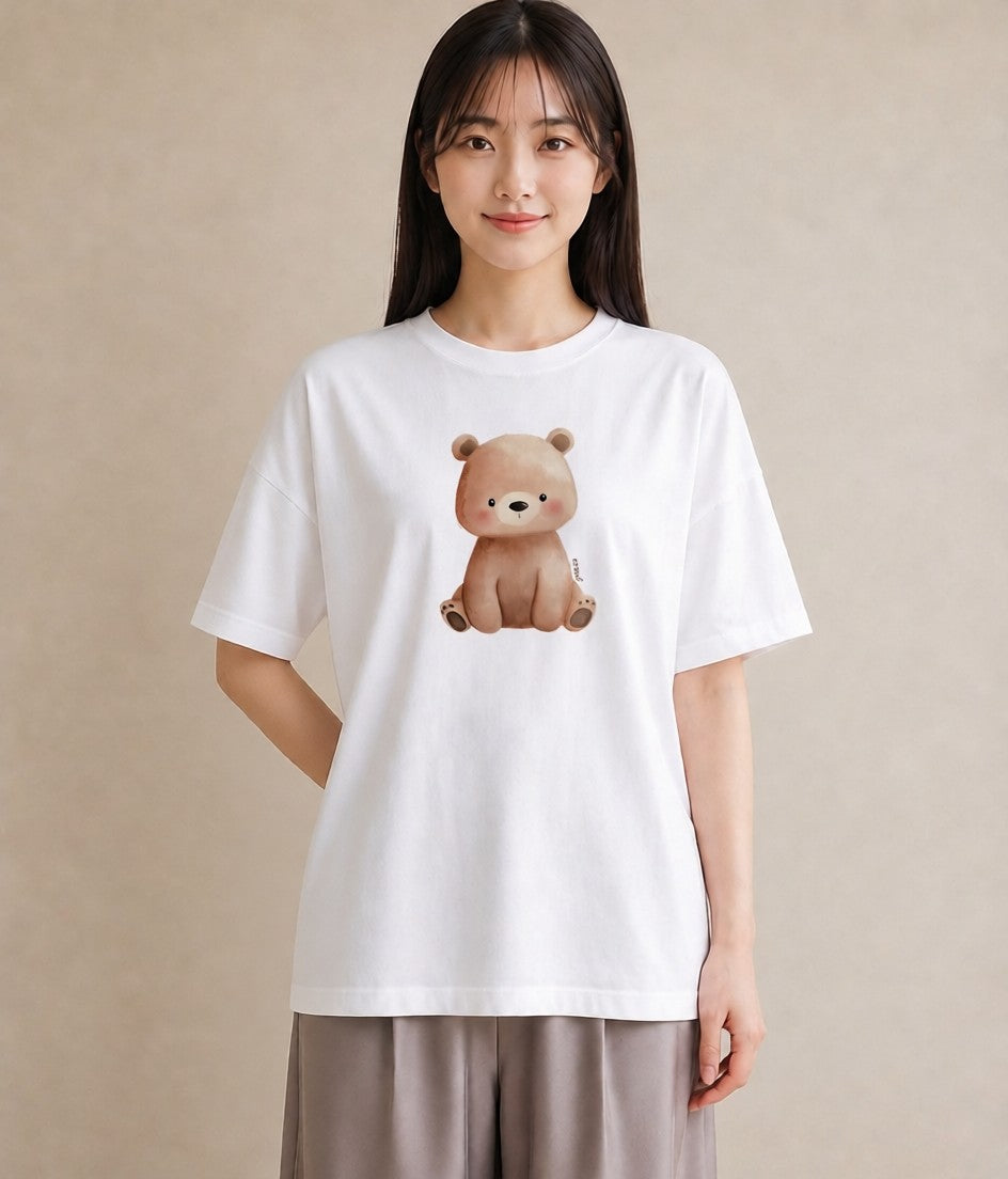 デザインTシャツ レディース しろくま 白くま 動物 アニマル イラスト ミニマル 20代 カジュアルコーデ 白T YMAZO