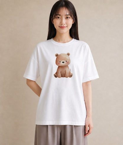 デザインTシャツ レディース しろくま 白くま 動物 アニマル イラスト ミニマル 20代 カジュアルコーデ 白T YMAZO