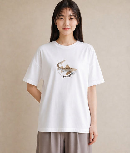 半袖Tシャツ レディース グッピー ペット 動物 イラスト シンプル クリスマス 旅行 白T YMAZO