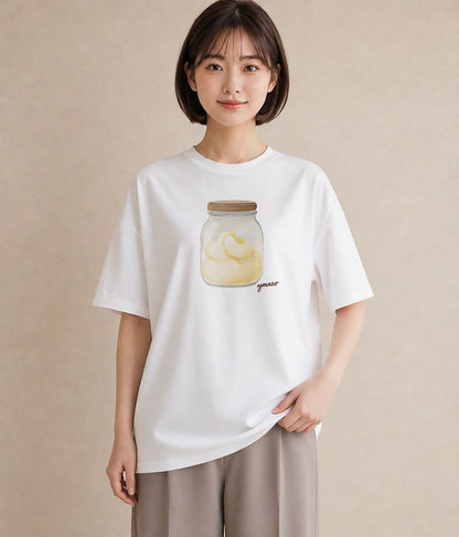 半袖Tシャツ レディース クリームソーダ 食べ物 フード イラスト こなれ感 通学 誕生日プレゼント 白T YMAZO