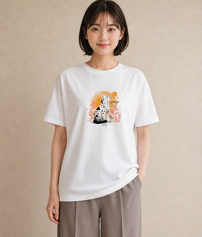 デザインTシャツ レディース ニャンコ 猫 ねこ イラスト カジュアル 通学 誕生日プレゼント 白T YMAZO