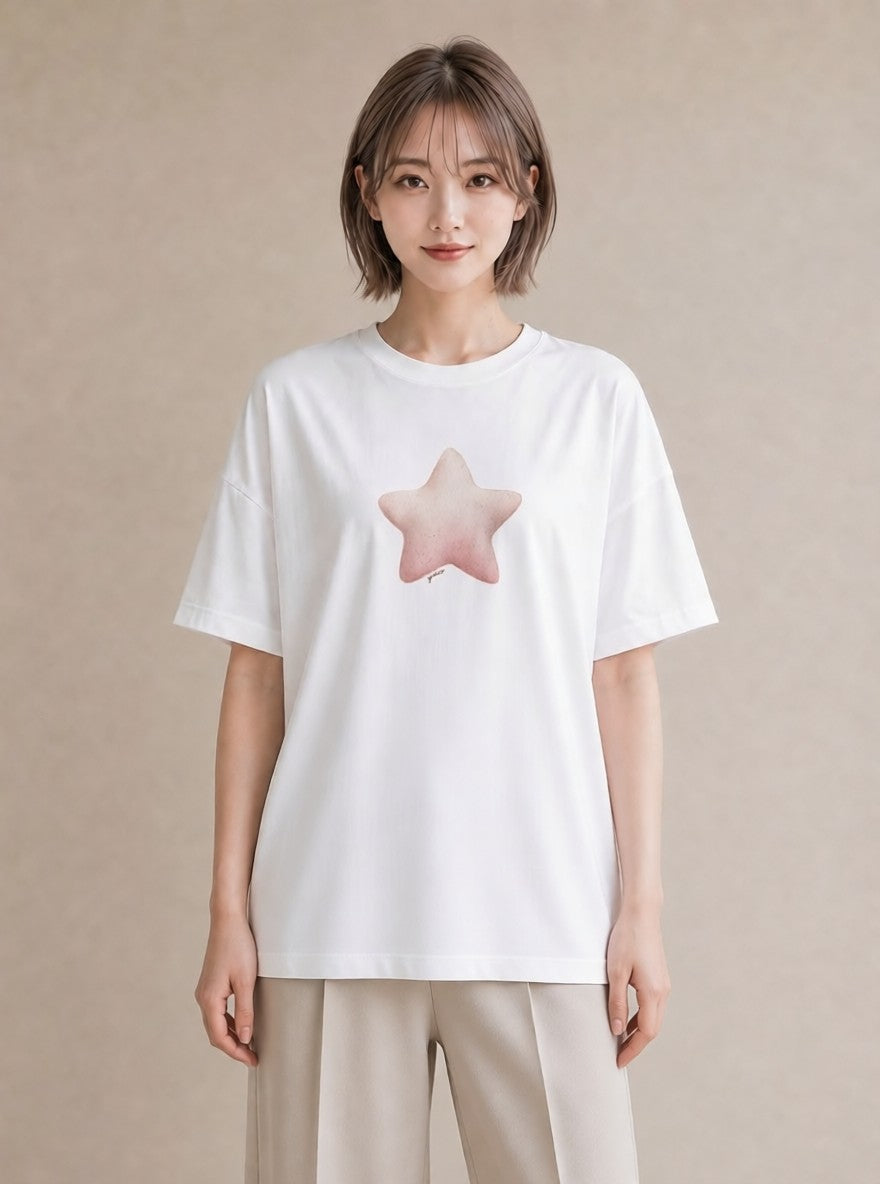 デザインTシャツ レディース ヒトデ 海の生き物 海 イラスト ラフ 週末コーデ 敬老の日 白T YMAZO