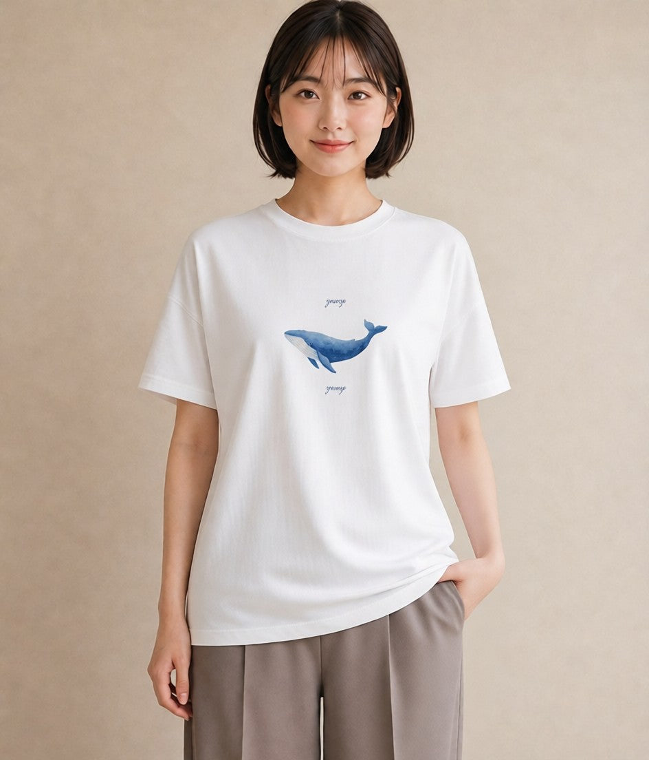 グラフィックTシャツ レディース シャチ 海の生き物 海 イラスト 休日コーデ 部屋着 女性向けギフト 白T YMAZO