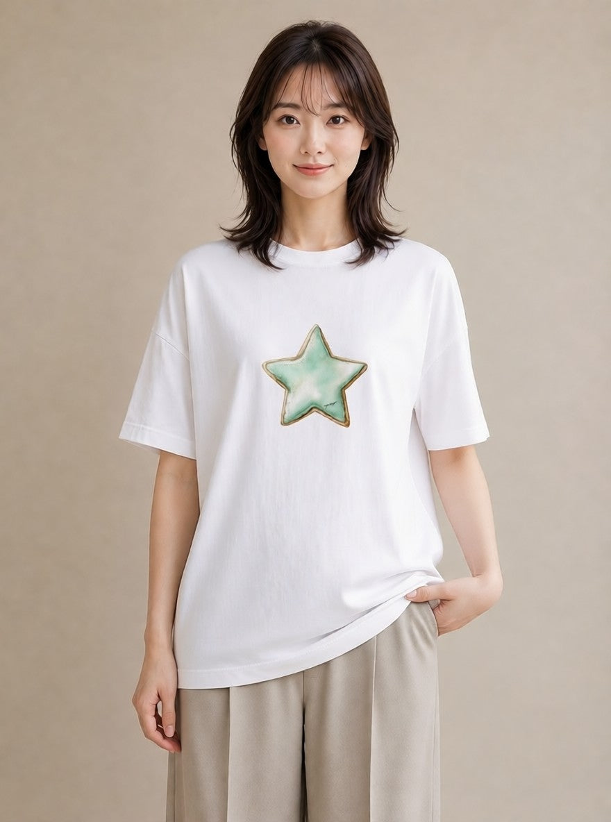 半袖Tシャツ レディース キャンディ 食べ物 フード イラスト カフェコーデ 通勤 在宅 白T YMAZO