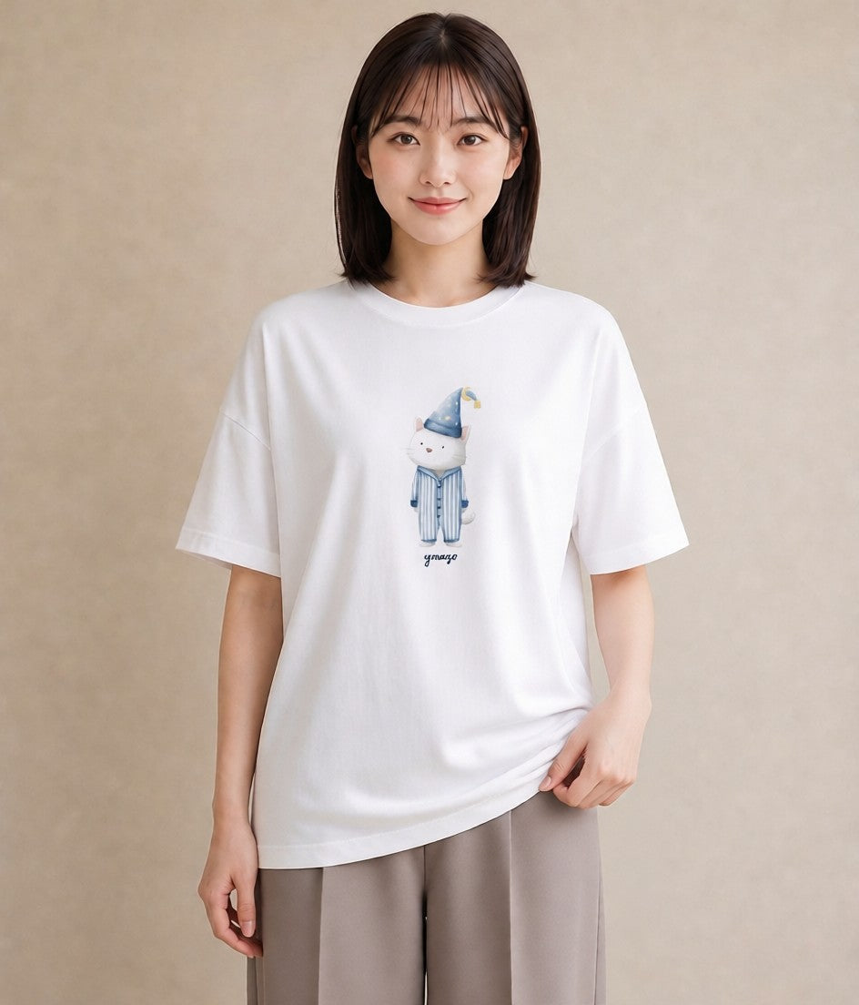 半袖Tシャツ レディース アザラシ 動物 アニマル イラスト 水彩風 帰省 ラフ 白T YMAZO