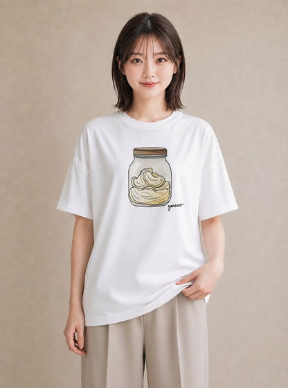 Tシャツ レディース あんみつ 食べ物 フード イラスト おしゃれギフト 社会人 白T YMAZO