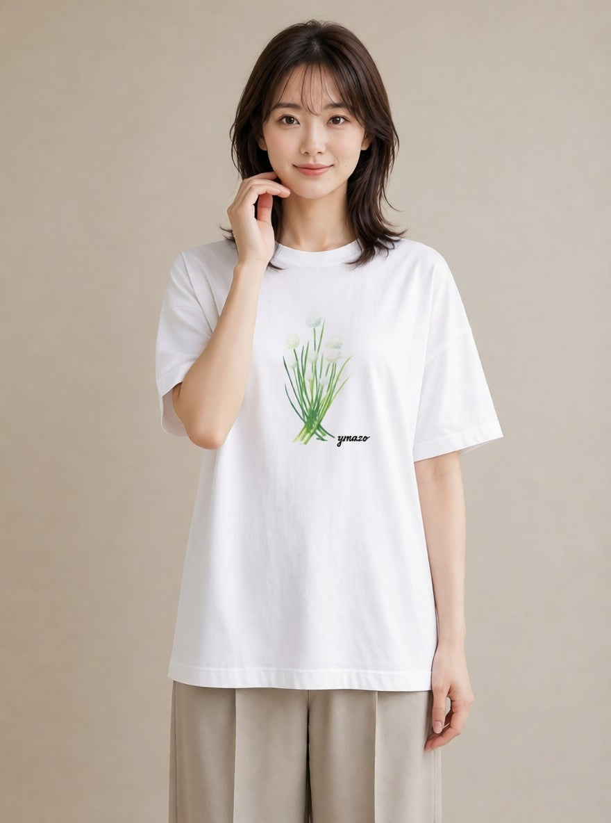 Tシャツ レディース ミモザ 花 花柄 イラスト 韓国風 週末コーデ 敬老の日 白T