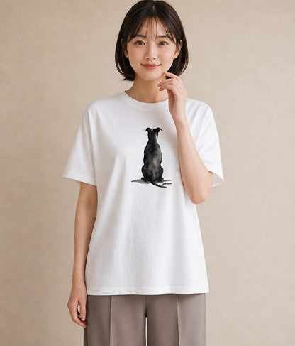 Tシャツ レディース 犬 いぬ イラスト きれいめカジュアル 自分用 ルームウェア 白T YMAZO