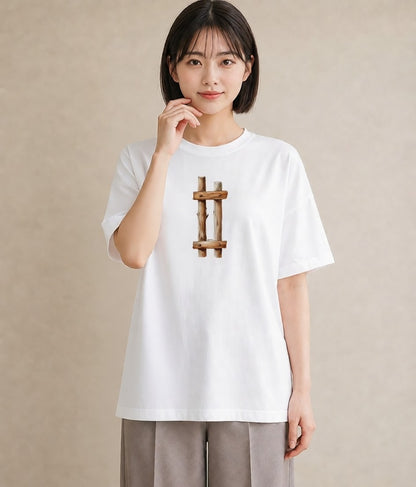 プリントTシャツ レディース 小川 橋 せせらぎ ナチュラル アンティーク イラスト 普段使い 姉妹 送別ギフト 白T YMAZO