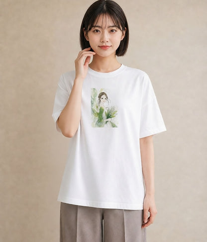 グラフィックTシャツ レディース すずらん 花 花柄 イラスト ゆるコーデ 旅行 母娘コーデ 白T YMAZO