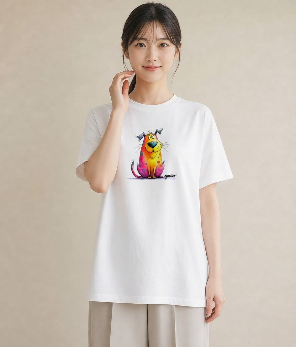 デザインTシャツ レディース ベンガル 猫 ねこ イラスト レトロ カジュアルコーデ 買い物 白T YMAZO
