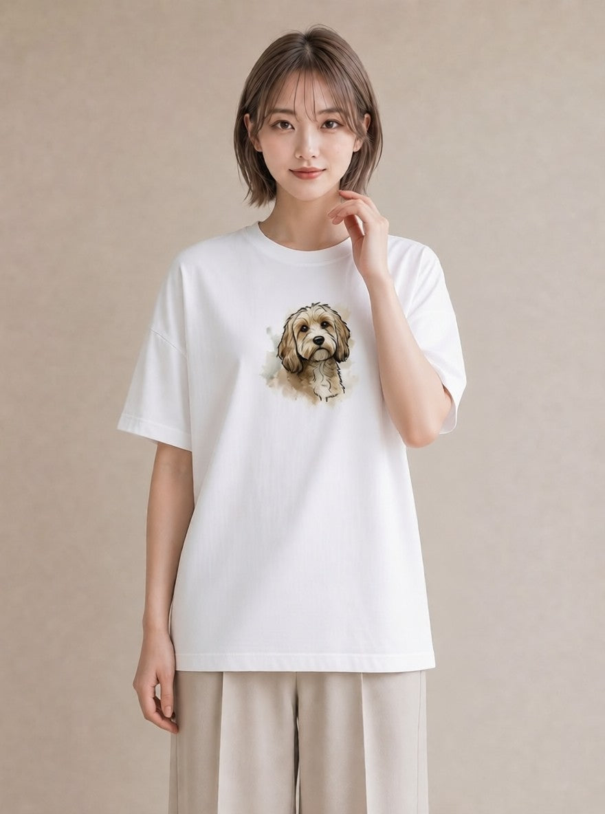グラフィックTシャツ レディース 愛犬 犬 いぬ イラスト 個性的 親子 20代 白T YMAZO