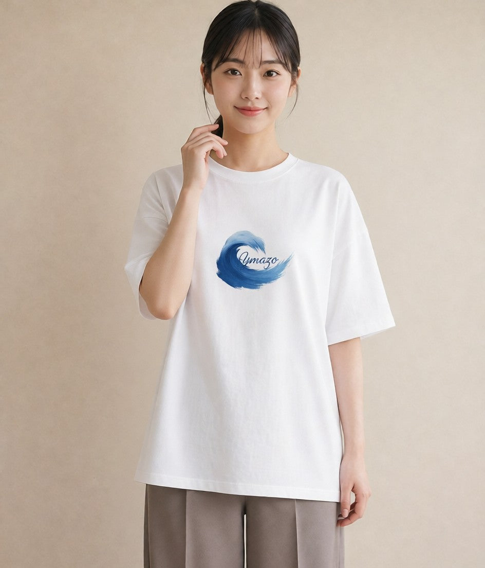 半袖Tシャツ レディース 波 星空 宇宙 イラスト ボタニカル おしゃれギフト 社会人 白T YMAZO