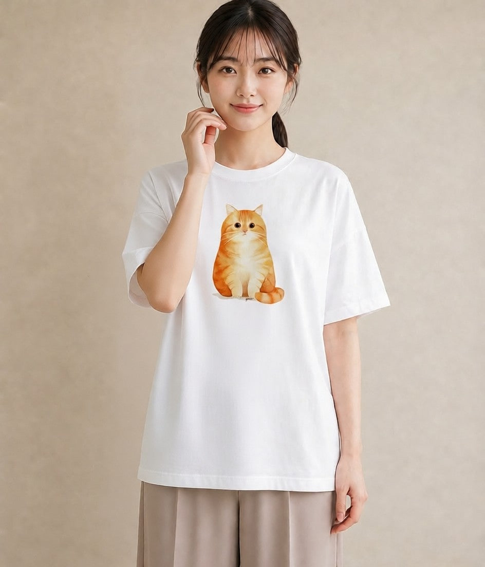 半袖Tシャツ レディース アメリカンショートヘア 猫 ねこ イラスト ポップ 旅行 母娘コーデ 白T YMAZO
