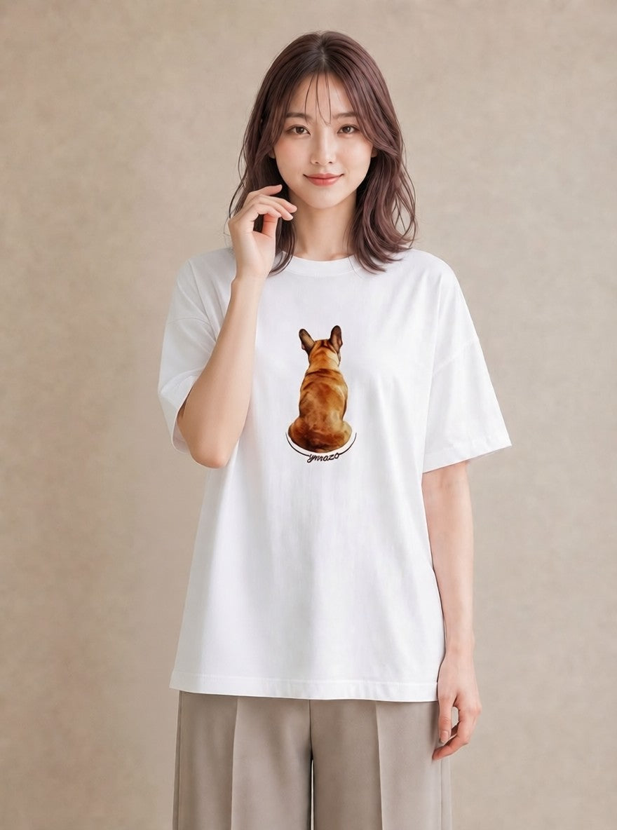 グラフィックTシャツ レディース アビシニアン 猫 ねこ イラスト きれいめ お揃い 親子 白T YMAZO