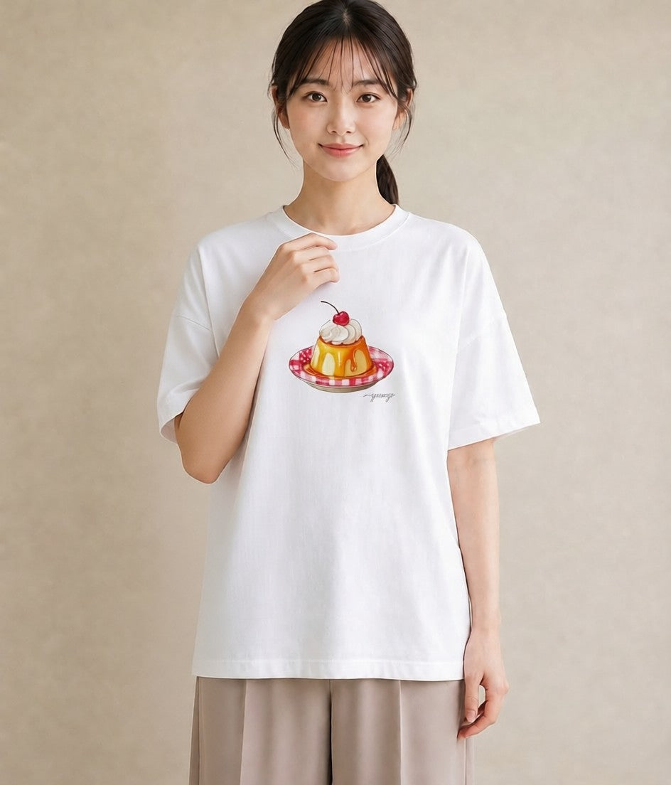 グラフィックTシャツ レディース どら焼き 食べ物 フード イラスト 個性的 週末コーデ 敬老の日 白T YMAZO