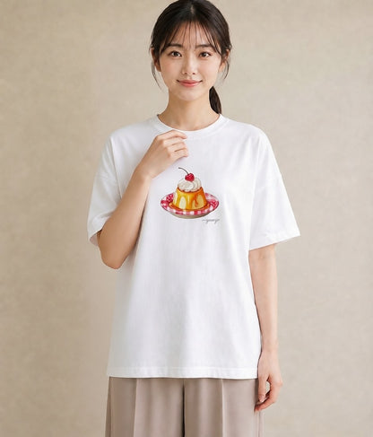 グラフィックTシャツ レディース どら焼き 食べ物 フード イラスト 個性的 週末コーデ 敬老の日 白T YMAZO