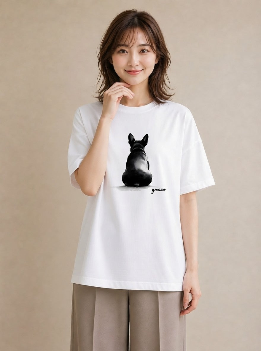 グラフィックTシャツ レディース 犬好き 犬 いぬ イラスト シンプル 女性 旅行用 白T YMAZO