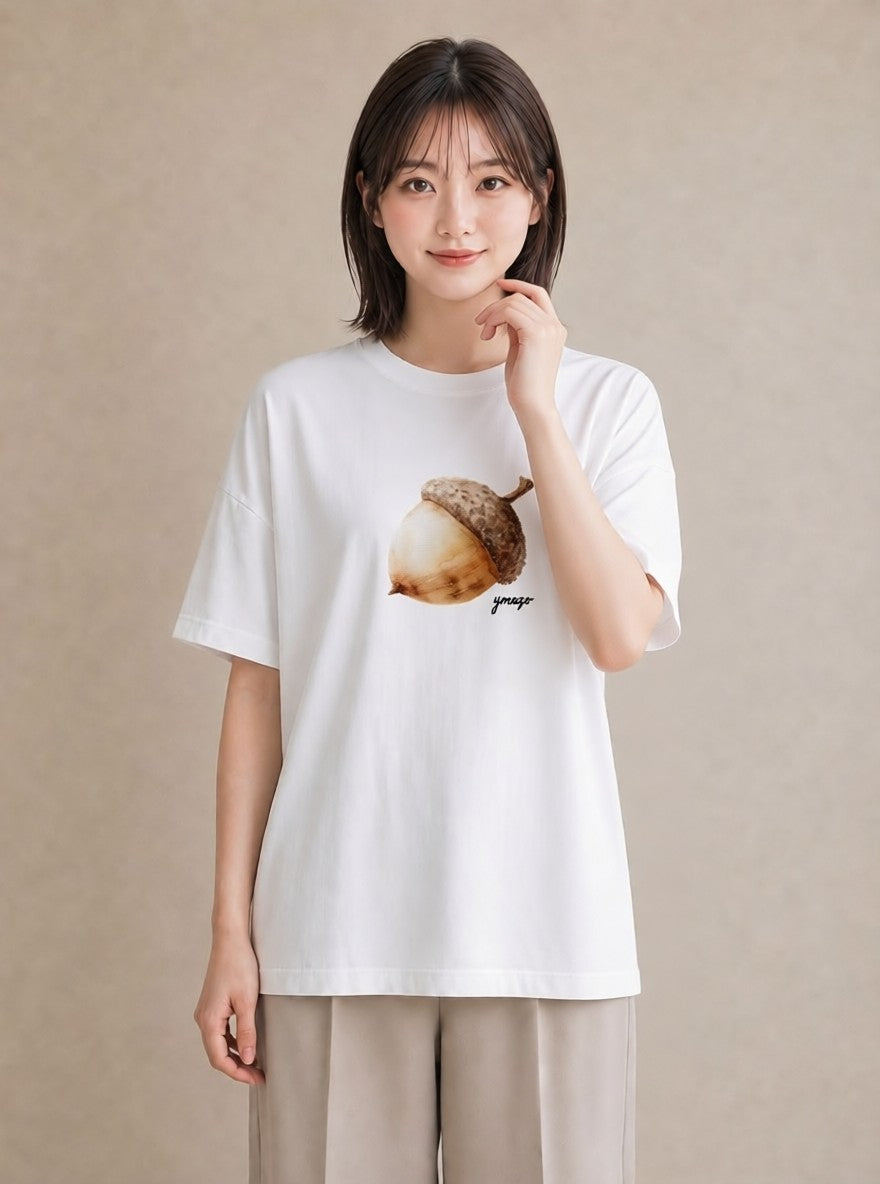 Tシャツ レディース リス ペット 動物 イラスト カジュアル 海 カフェ巡り 白T YMAZO