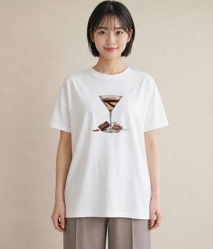 プリントTシャツ レディース チョコ 食べ物 フード イラスト ボタニカル 休日 ペアコーデ 白T YMAZO