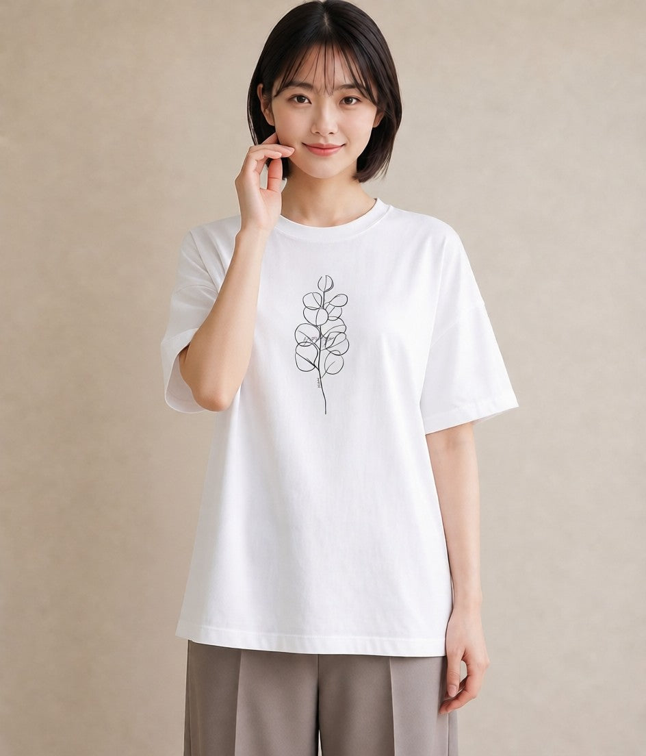 プリントTシャツ レディース 観葉植物 ボタニカル 植物 イラスト お洒落 母娘コーデ 自分用 白T YMAZO