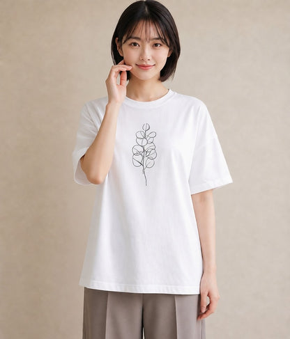 プリントTシャツ レディース 観葉植物 ボタニカル 植物 イラスト お洒落 母娘コーデ 自分用 白T YMAZO