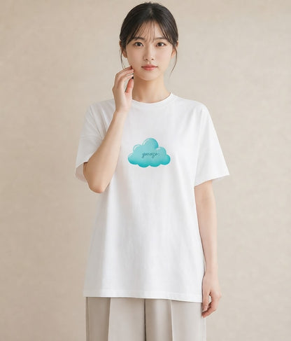 デザインTシャツ レディース わたあめ 食べ物 フード イラスト 休日コーデ ビーチ デイリーウェア 白T YMAZO