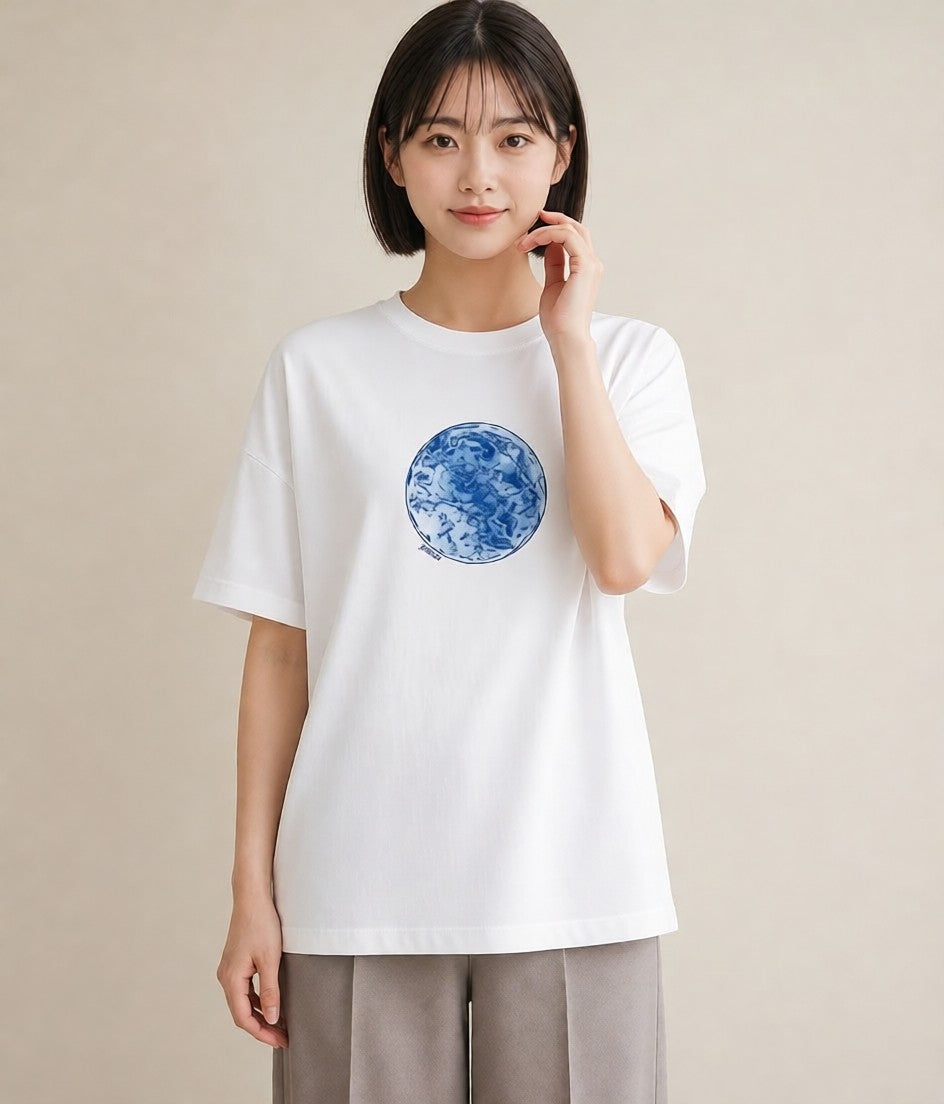 半袖Tシャツ レディース 双子座 星空 宇宙 イラスト 水彩風 ラフ レイヤード 白T YMAZO
