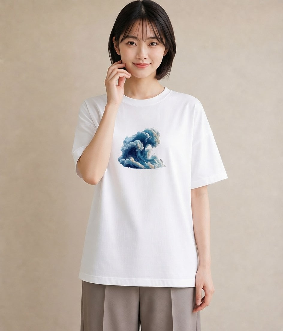 デザインTシャツ レディース 海 星空 宇宙 イラスト レトロ 公園 ママ 白T YMAZO