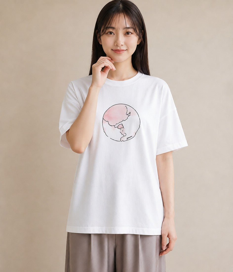 グラフィックTシャツ レディース 牡羊座 星空 宇宙 イラスト ヴィンテージ風 カフェ巡り 女子会 白T YMAZO