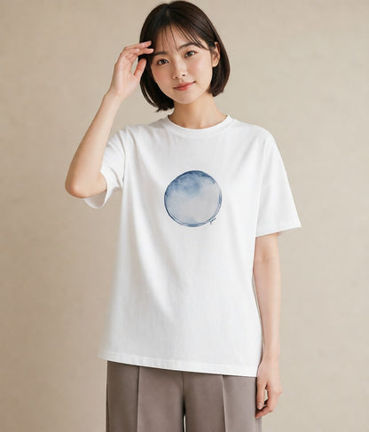 プリントTシャツ レディース プラネット 星空 宇宙 イラスト モード 女性向けギフト 散歩 白T YMAZO