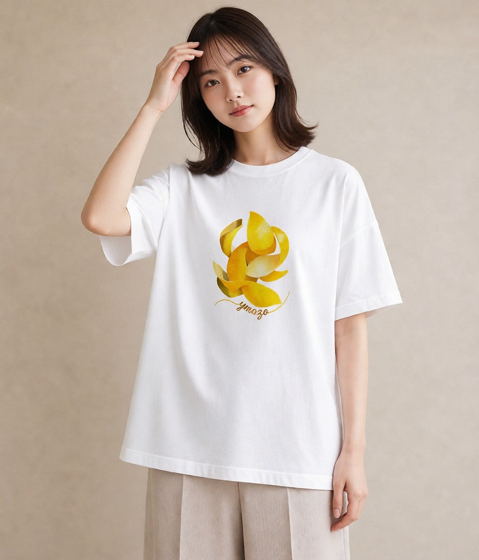Tシャツ レディース バナナ 食べ物 フード イラスト シック 公園 ママ 白T YMAZO