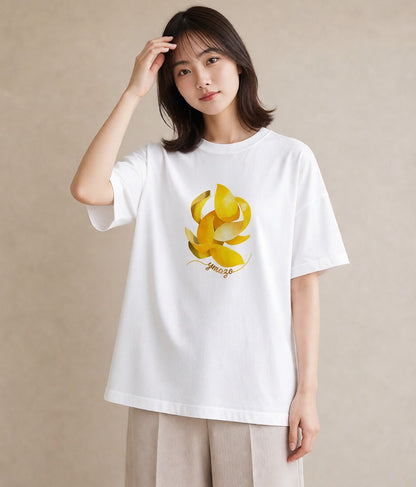 Tシャツ レディース バナナ 食べ物 フード イラスト シック 公園 ママ 白T YMAZO