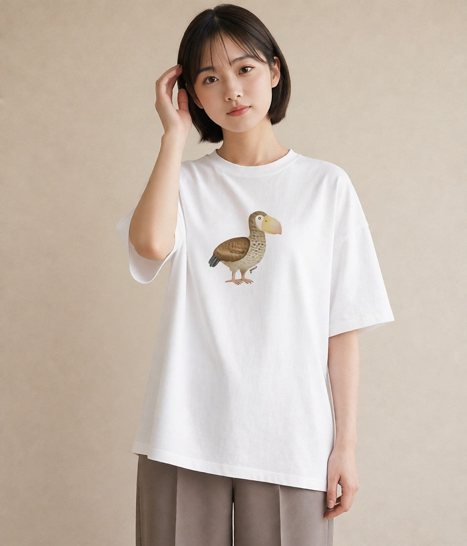 Tシャツ レディース 白文鳥 ペット 動物 イラスト 抜け感 送別ギフト 通勤 白T YMAZO