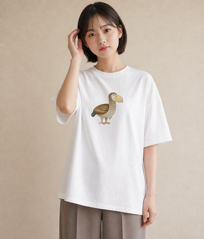 Tシャツ レディース 白文鳥 ペット 動物 イラスト 抜け感 送別ギフト 通勤 白T YMAZO