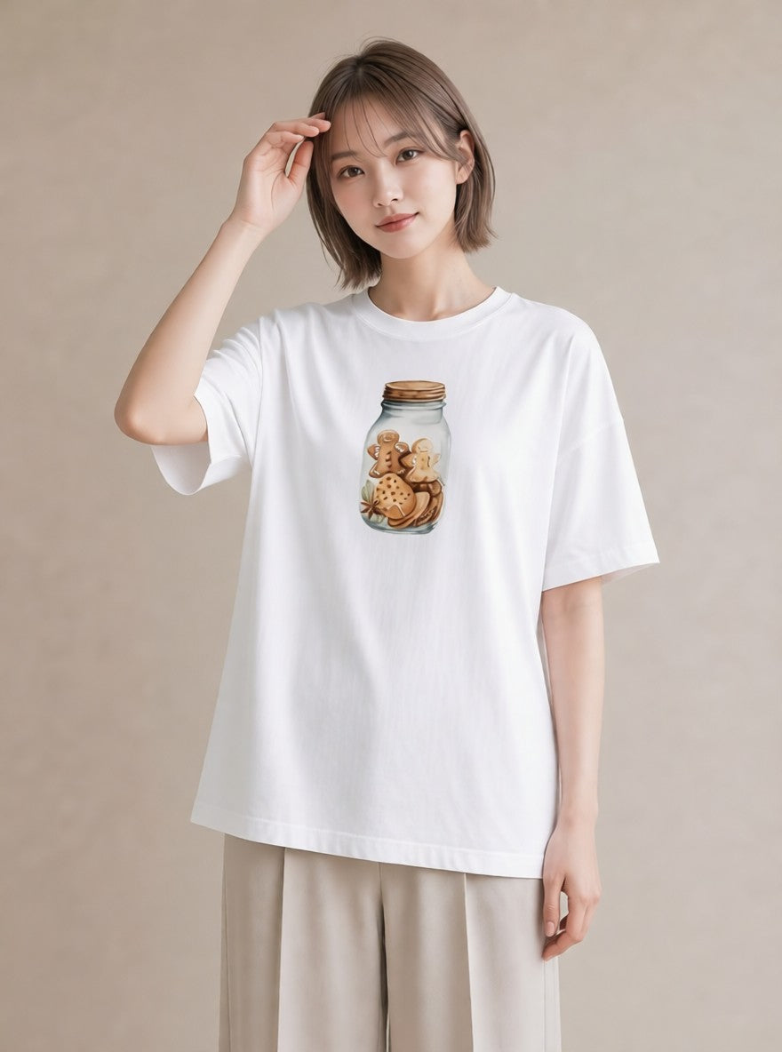 Tシャツ レディース ポップコーン 食べ物 フード イラスト 水彩風 レイヤード 友達ギフト 白T YMAZO