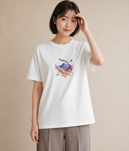 Tシャツ レディース 双子座 星空 宇宙 イラスト ナチュラル 母の日 ビーチ 白T YMAZO