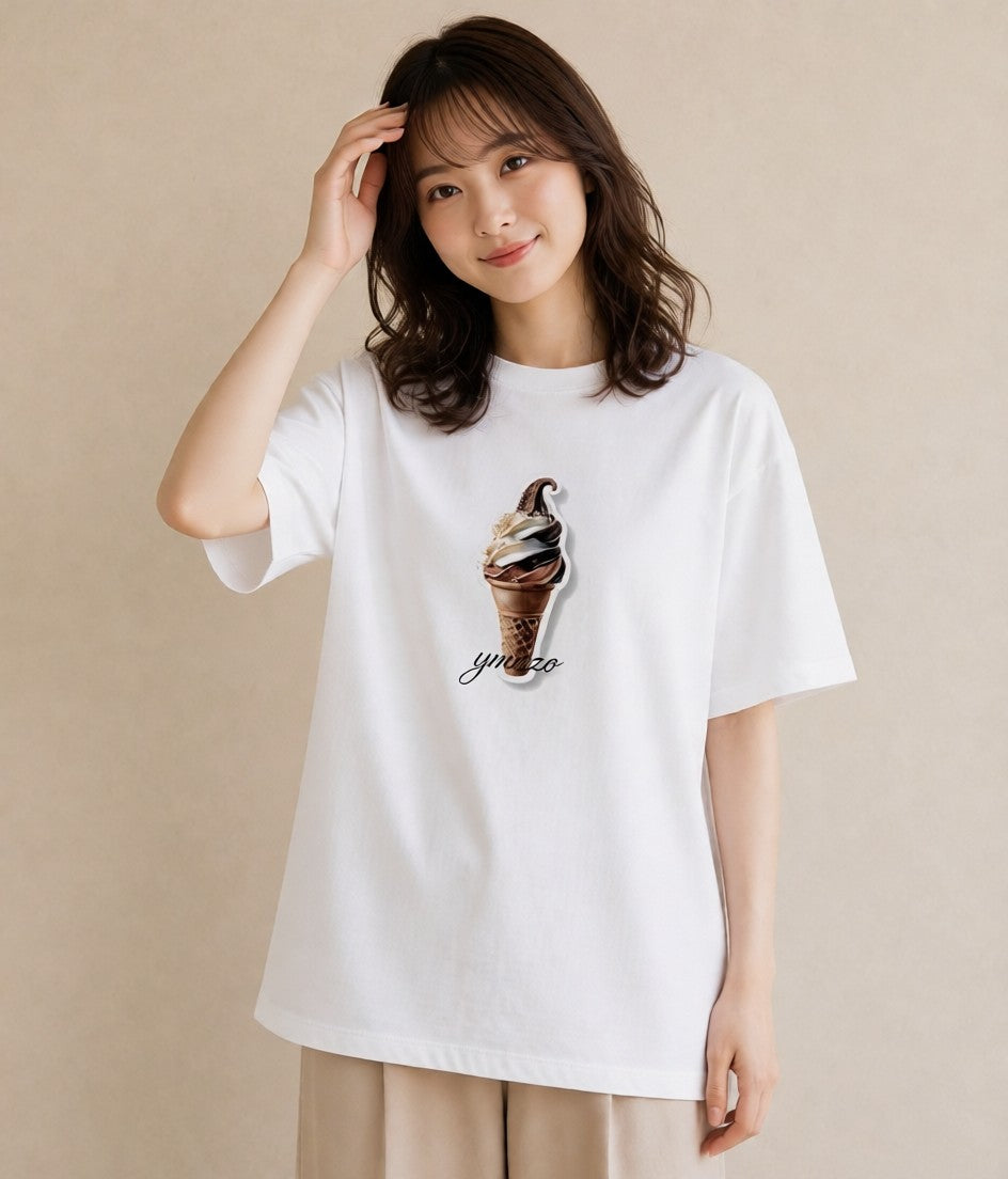 グラフィックTシャツ レディース マカロン 食べ物 フード イラスト こなれ感 旅行 母娘コーデ 白T YMAZO