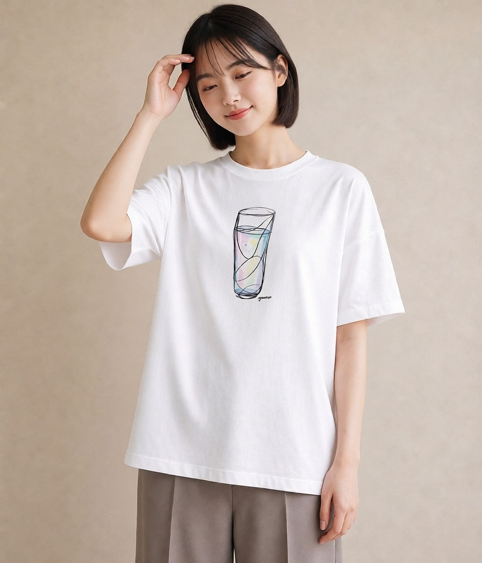 Tシャツ レディース コーヒー カフェ 珈琲 イラスト モード デート 帰省 白T YMAZO