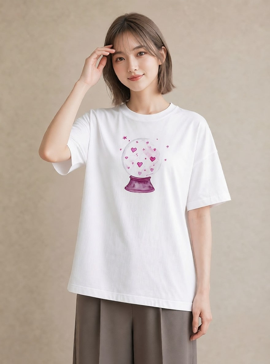 プリントTシャツ レディース 天秤座 星空 宇宙 イラスト 線画 夏コーデ 通学 白T YMAZO
