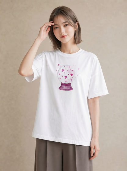 プリントTシャツ レディース 天秤座 星空 宇宙 イラスト 線画 夏コーデ 通学 白T YMAZO