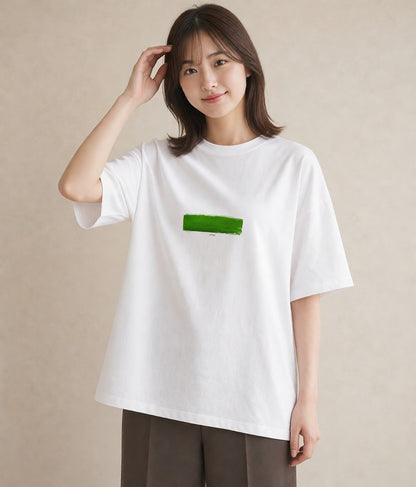 半袖Tシャツ レディース 芝生 植物 ボタニカル イラスト 上品 旅行用 海 白T YMAZO