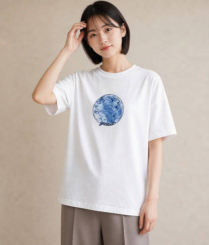 デザインTシャツ レディース 牡羊座 星空 宇宙 イラスト 普段使い ママ カフェ服 白T YMAZO