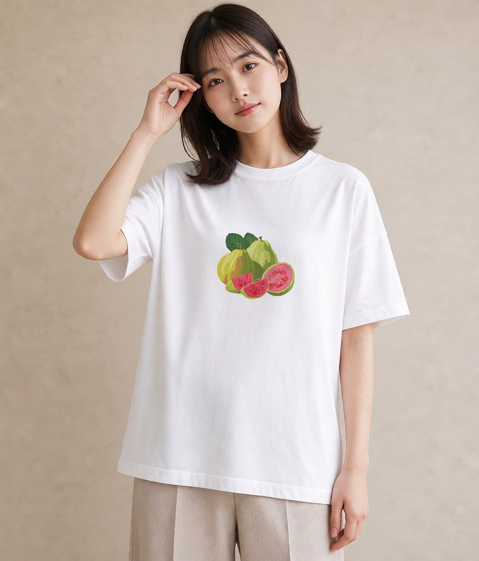 プリントTシャツ レディース メロン 食べ物 フード イラスト フェミニン 夏コーデ 通学 白T YMAZO