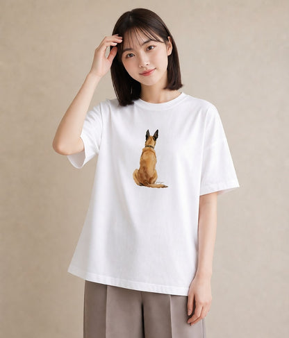 Tシャツ レディース ジャーマンシェパード 犬 いぬ イラスト 個性的 姉妹 送別ギフト 白T YMAZO