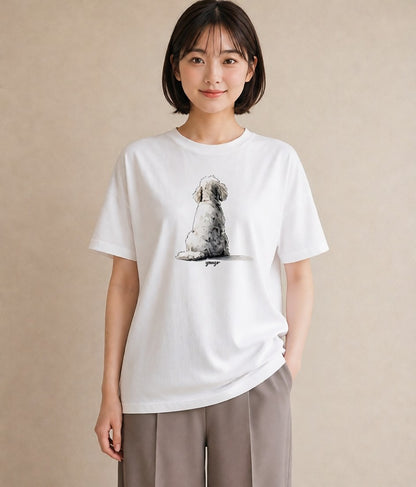 Tシャツ レディース 愛犬 犬 いぬ イラスト 水彩風 自分用 ルームウェア 白T YMAZO