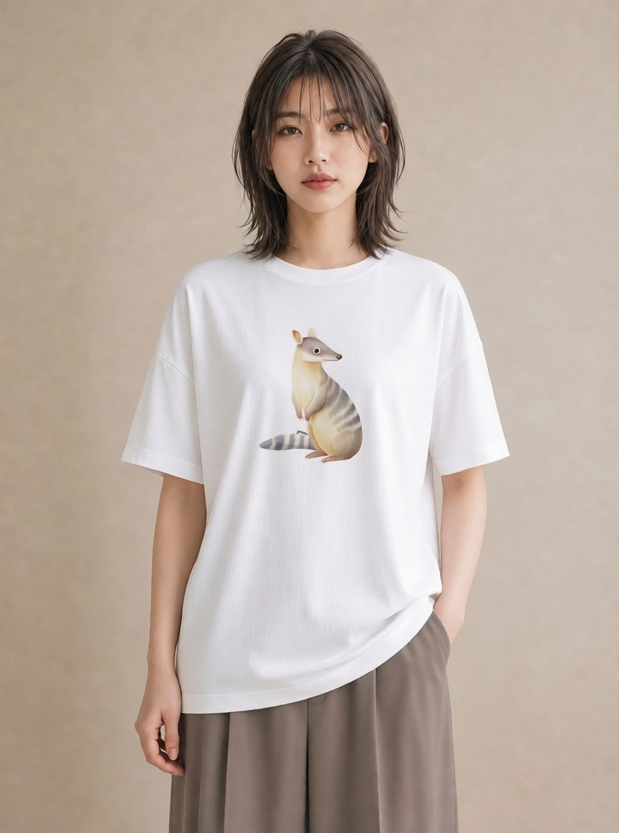 Tシャツ レディース デグー ペット 動物 イラスト ポップ ビーチ デイリーウェア 白T YMAZO